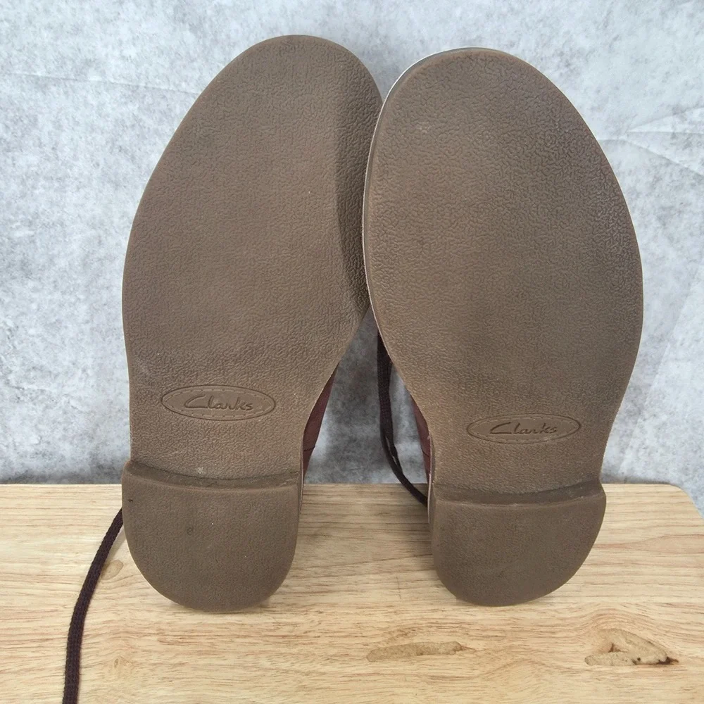 Clarks Bushacre 2 Boots Mens 10‎ Leather Chukka Aubergine Wine Ankle Lace Up
